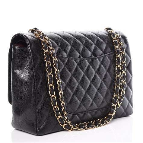 black chanel caviar maxi flap bag